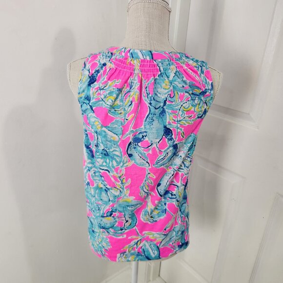 Lilly Pulitzer Top Womens S Essie Lobsters In Love Tropical Resort Cruise - Picture 5 of 12